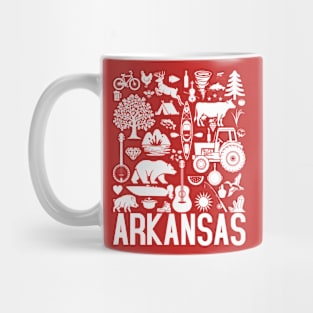 Arkansas Identifiers (white artwork) Mug